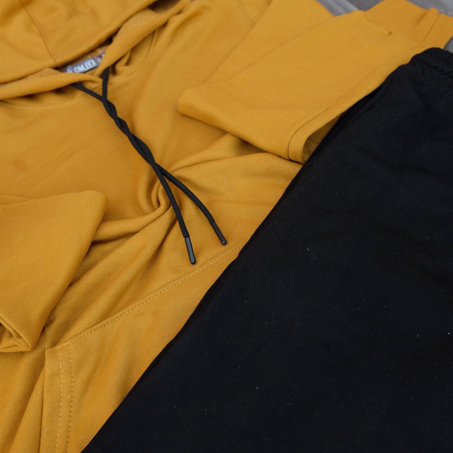 Ensemble Jogging Noir + Capuche Cotton Motard