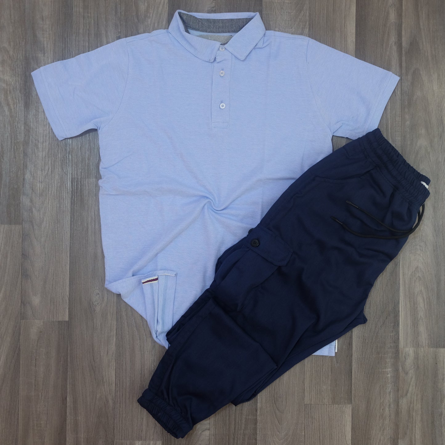 Ensemble Cargo Bleu Marine + Polo Ciel Holi