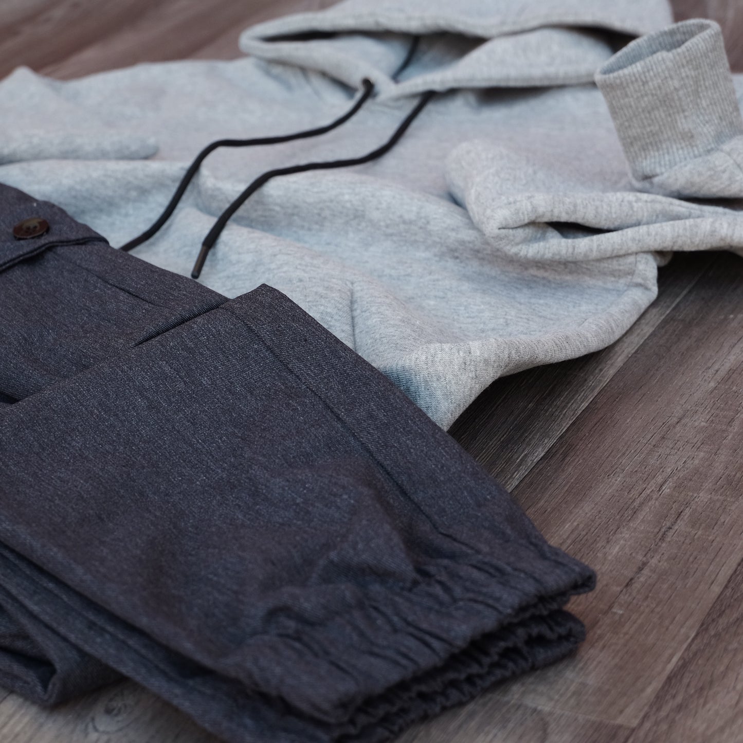 Ensemble Cargo Gris Chine Fonce + Capuche Cotton Gris Chine Clair