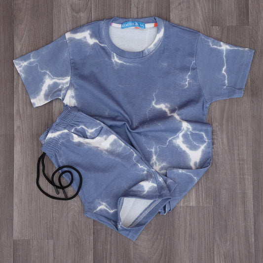 Ensemble Enfant tie dai Bleu Indigo - Short + T-shirt