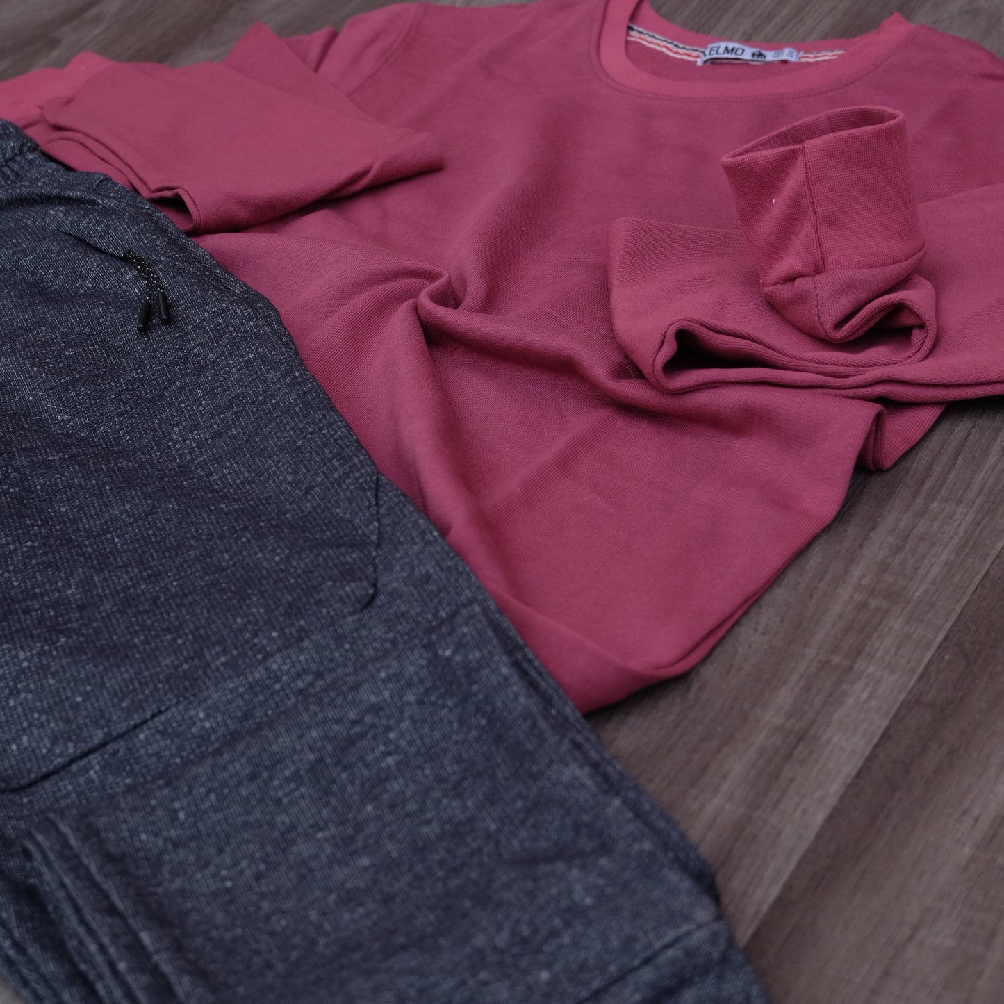 Ensemble Jogging Beska Bleu Chine + Sweat Grenat Clair