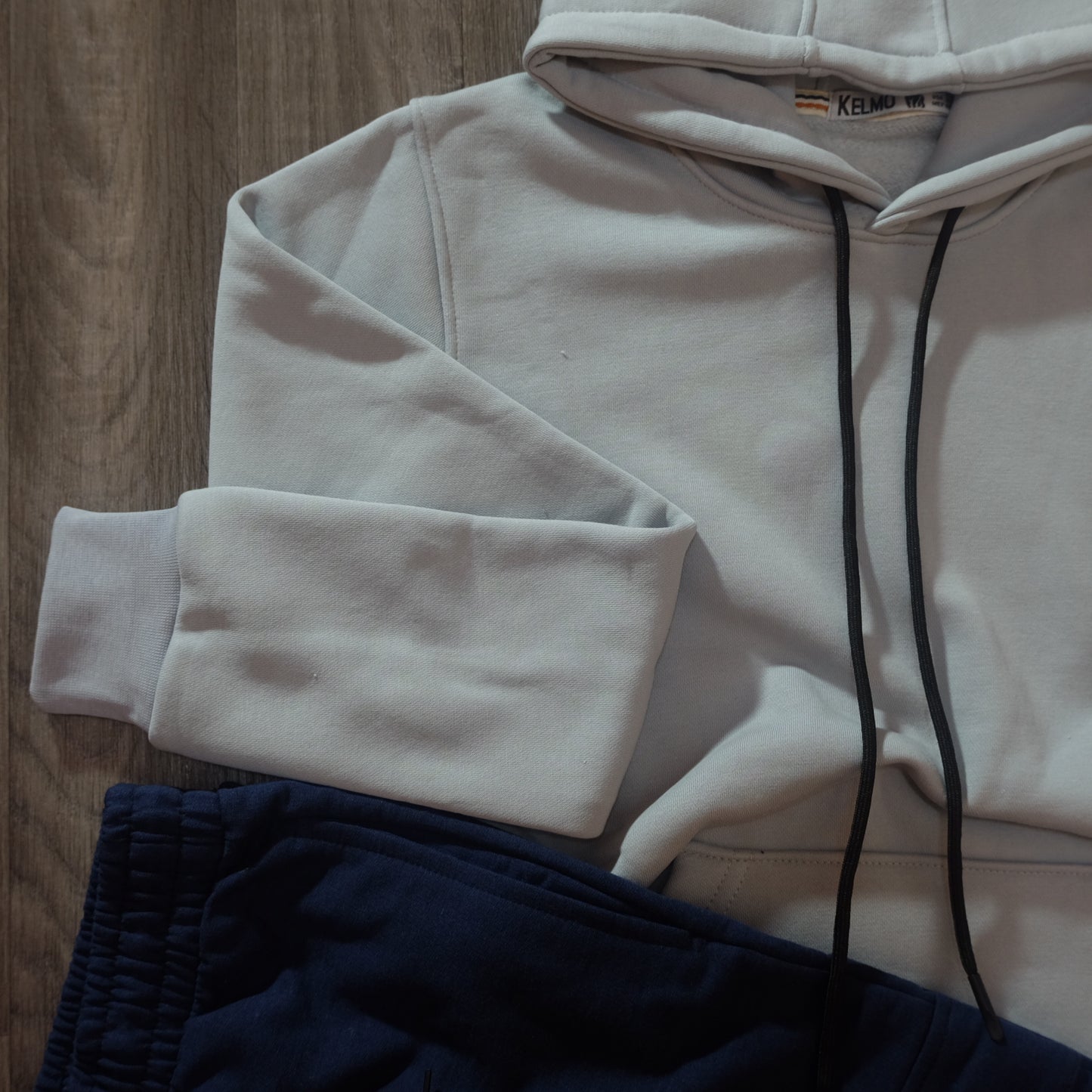 Ensemble Jogging Cargo Bleu Marine + Capuche Cotton Gris Clair