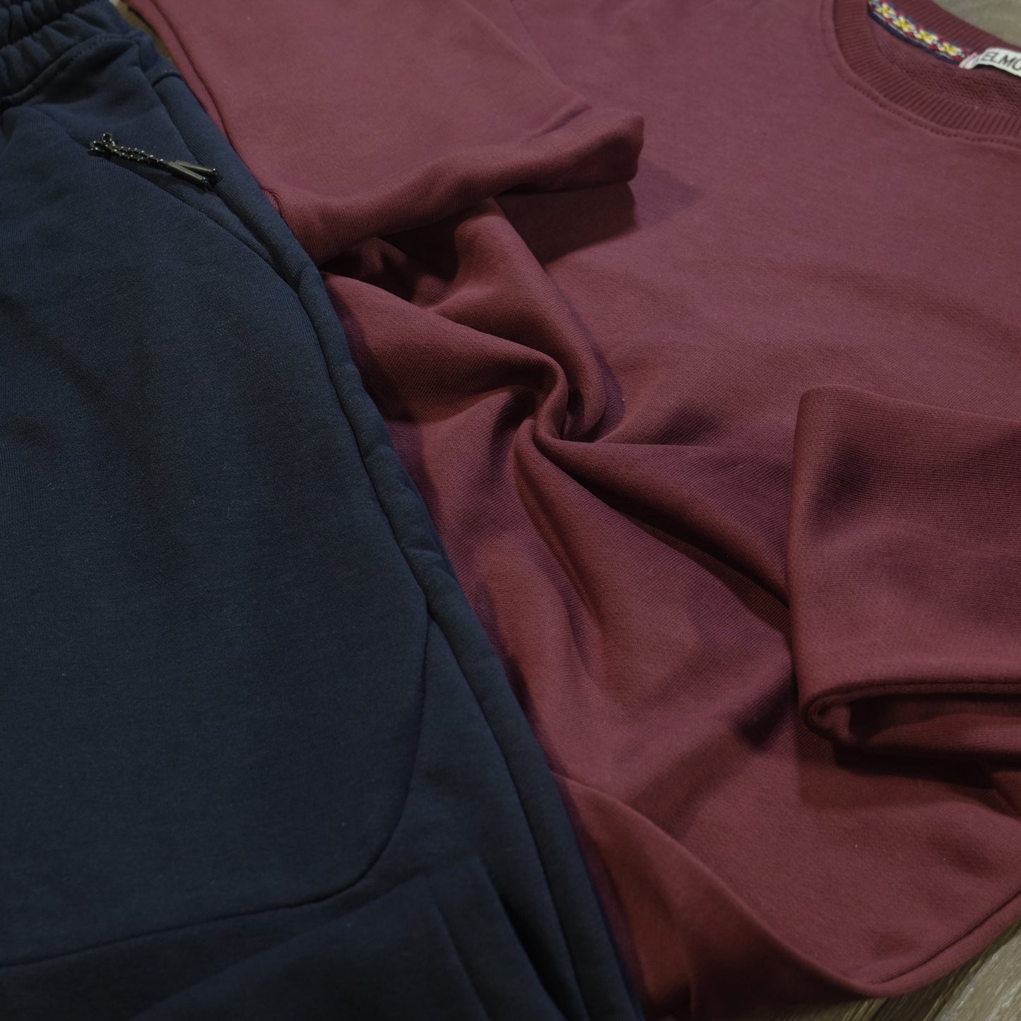 Ensemble Jogging Beska Bleu Marine + Sweat Grenat