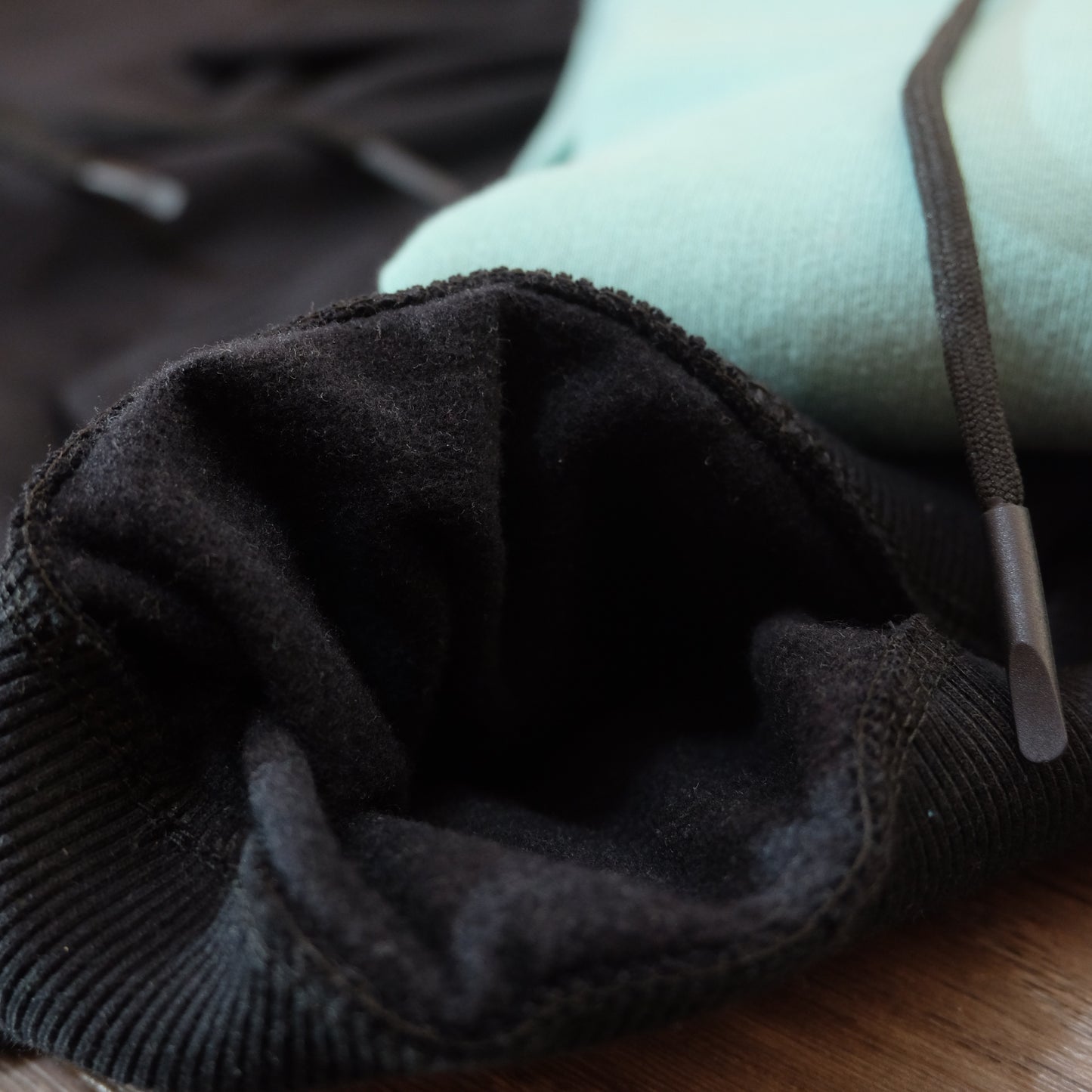 Pack 2 Sweat a Capuche Cotton Noir + Vert Eau