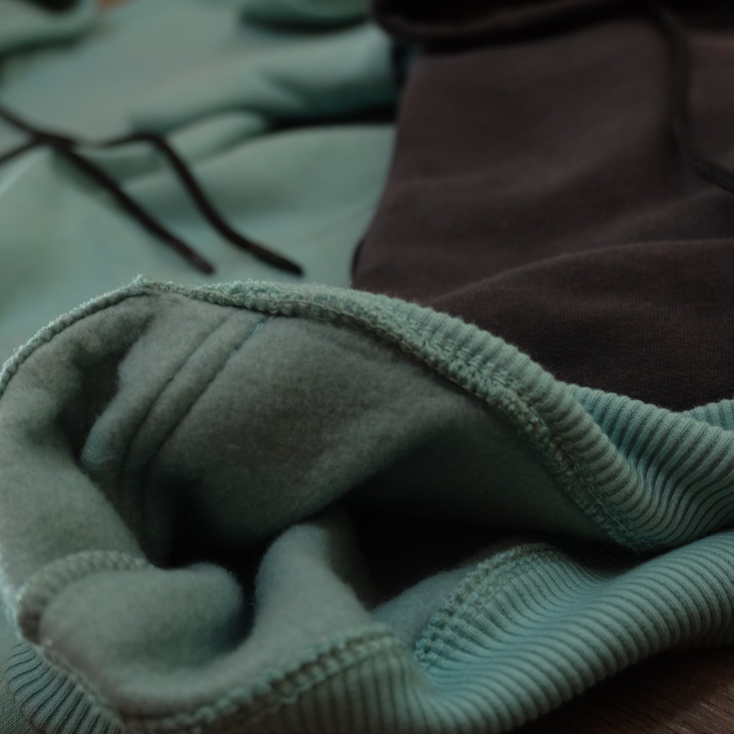 Pack 2 Sweat a Capuche Cotton Vert Eau + Gris Fonce