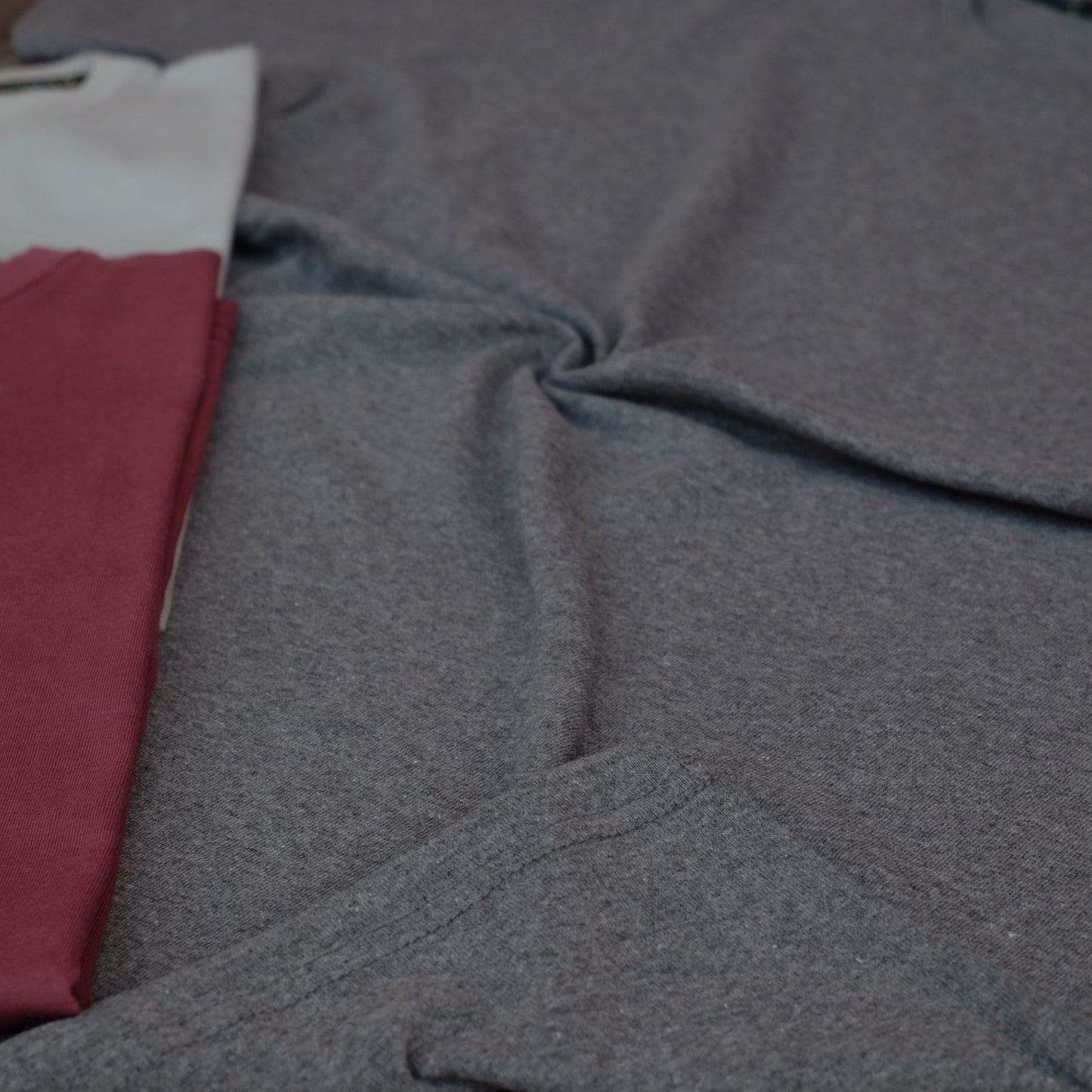 Pack 3 T-Shirt Gris Chine Fonce + Vert Nik + Grenat