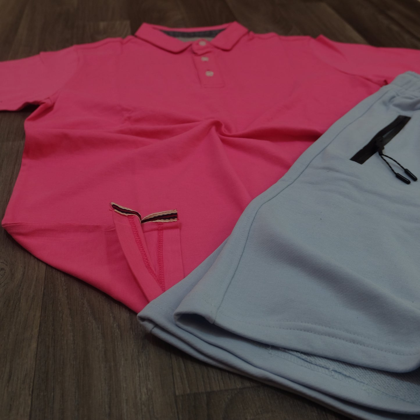 Pack Polo Rose Holi + Short Ciel