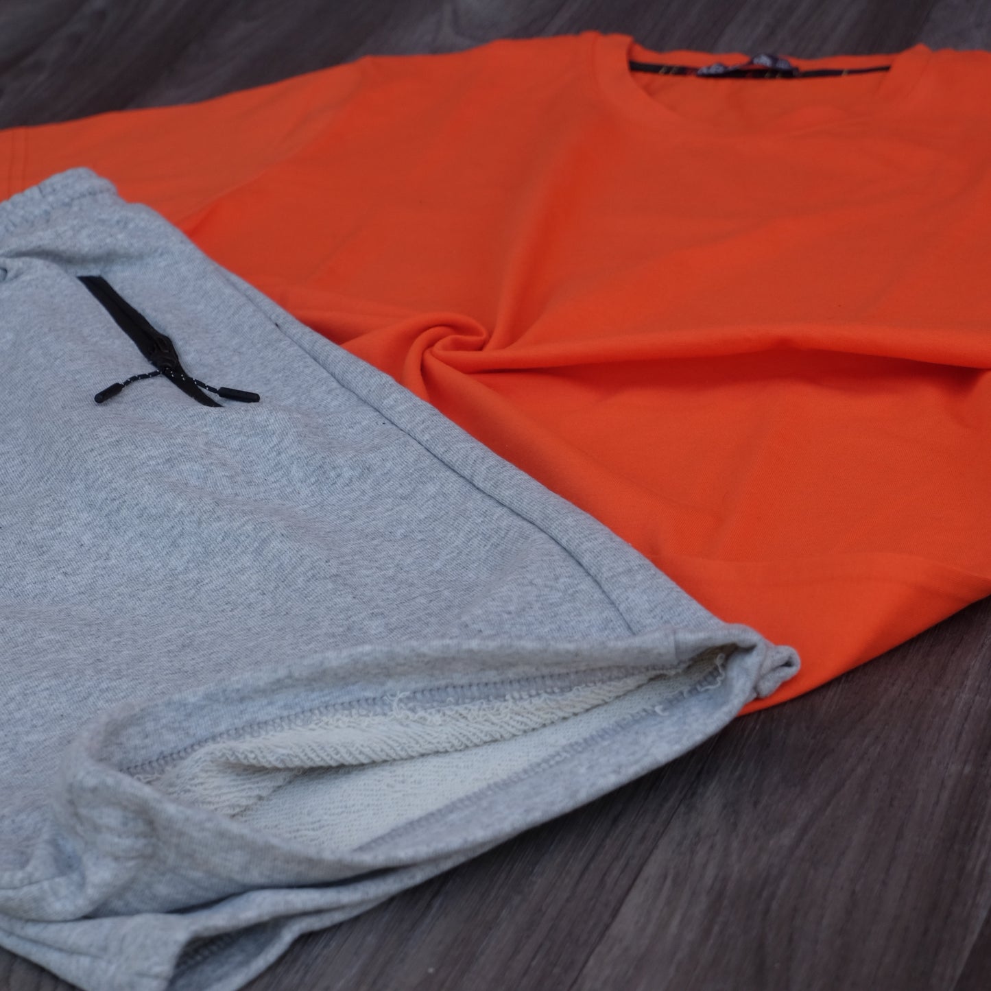 Pack Short Gris Chine Clair + T-Shirt Orange