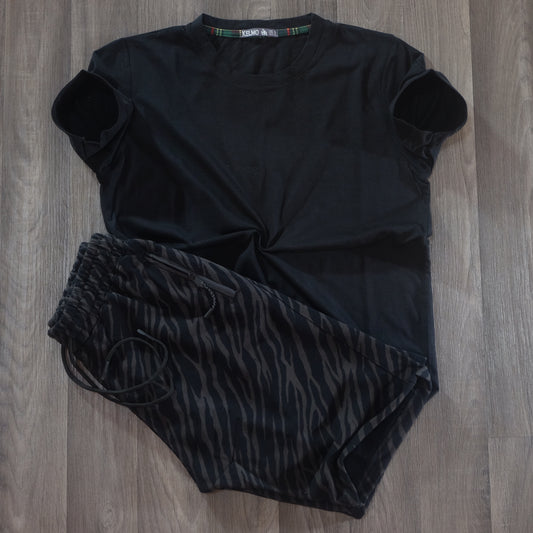 Pack Short Zebre + T-Shirt Noir