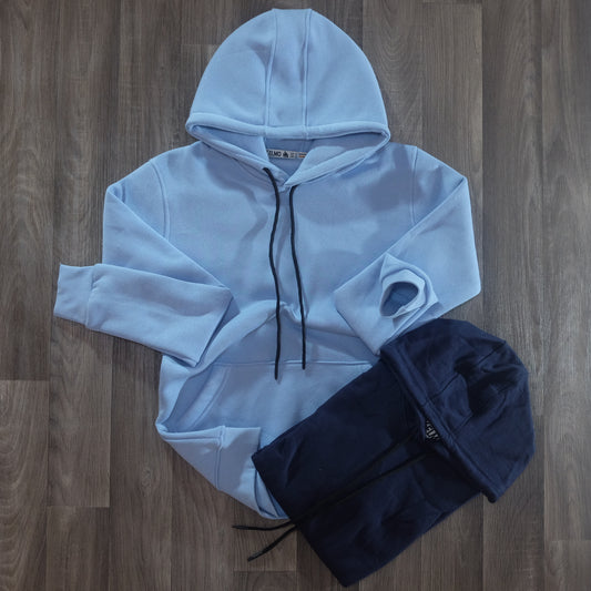 Pack 2 Sweat a Capuche Cotton Bleu Marine + Bleu Ciel