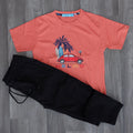 Ensemble Enfant Cargo Noir + T-Shirt Rouge Brique
