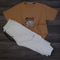 Ensemble Enfant Cargo Blanc + T-Shirt Marron Lufy