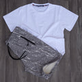 Ensemble Short Tie Dye Gris Clair + T-Shirt Blanc