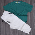 Ensemble T-shirt Vert + Jogging Beska Blanc Cassé