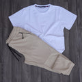 Ensemble T-shirt Blanc + Jogging Beska Beige