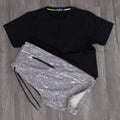 Ensemble Short Tie Dye Gris Clair + T-Shirt Noir