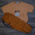 Ensemble Enfant Cargo Camel + T-Shirt Marron Lufy