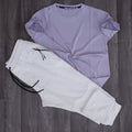 Ensemble T-shirt Mauve + Jogging Beska Blanc Cassé