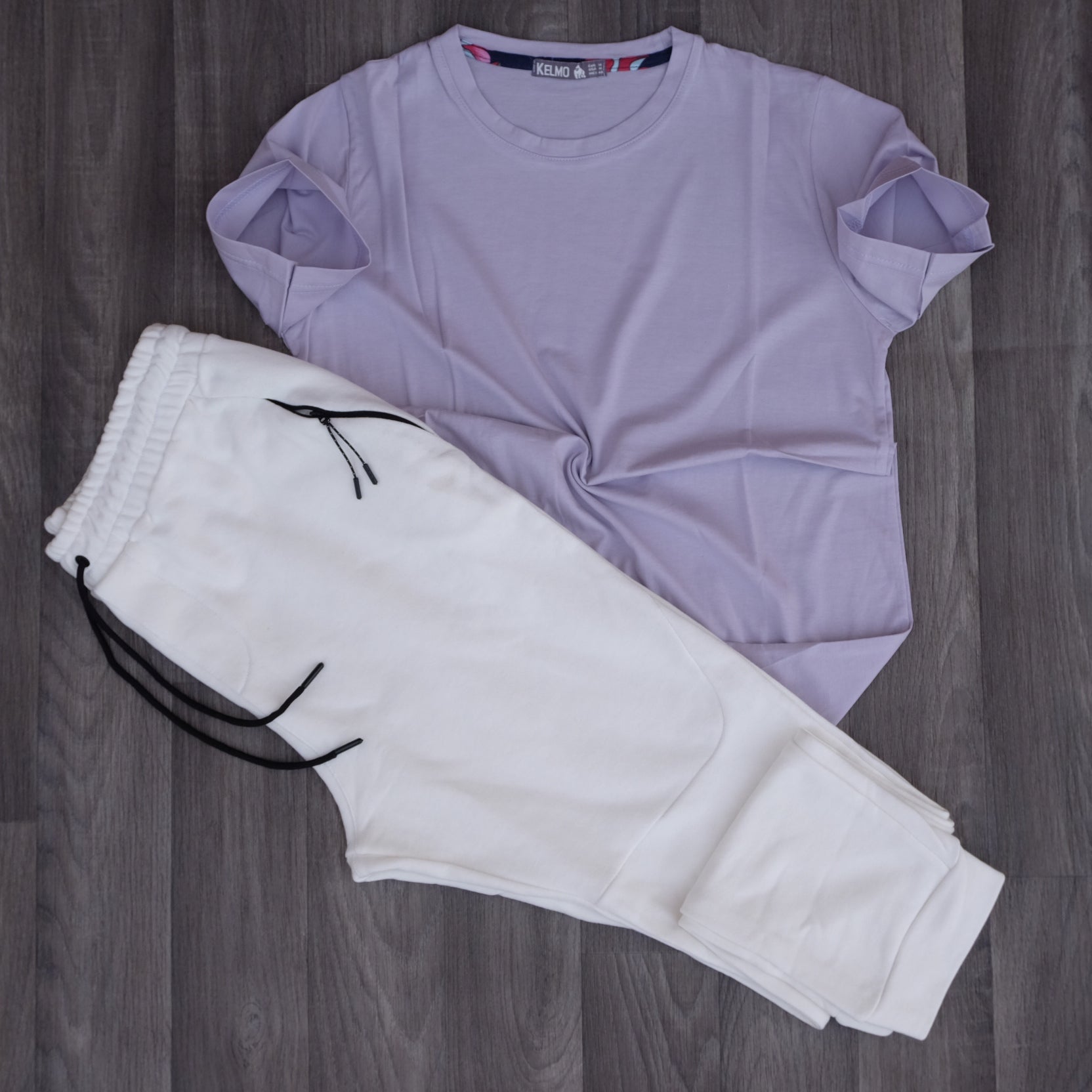 Ensemble T-shirt Mauve + Jogging Beska Blanc Cassé