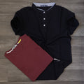 Pack Polo Mao Noir et T-shirt Grenat