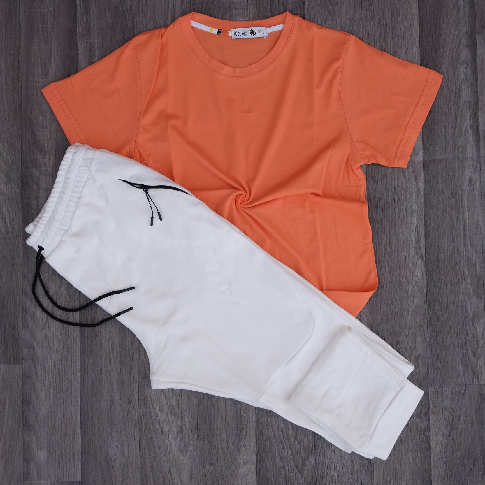 Ensemble T-shirt Orange + Jogging Beska Blanc Cassé
