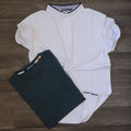 Pack Polo Mao Blanc et T-shirt Vert Bouteille