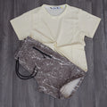 Ensemble Short Tie Dye Gris Foncé + T-Shirt Jaune Clair
