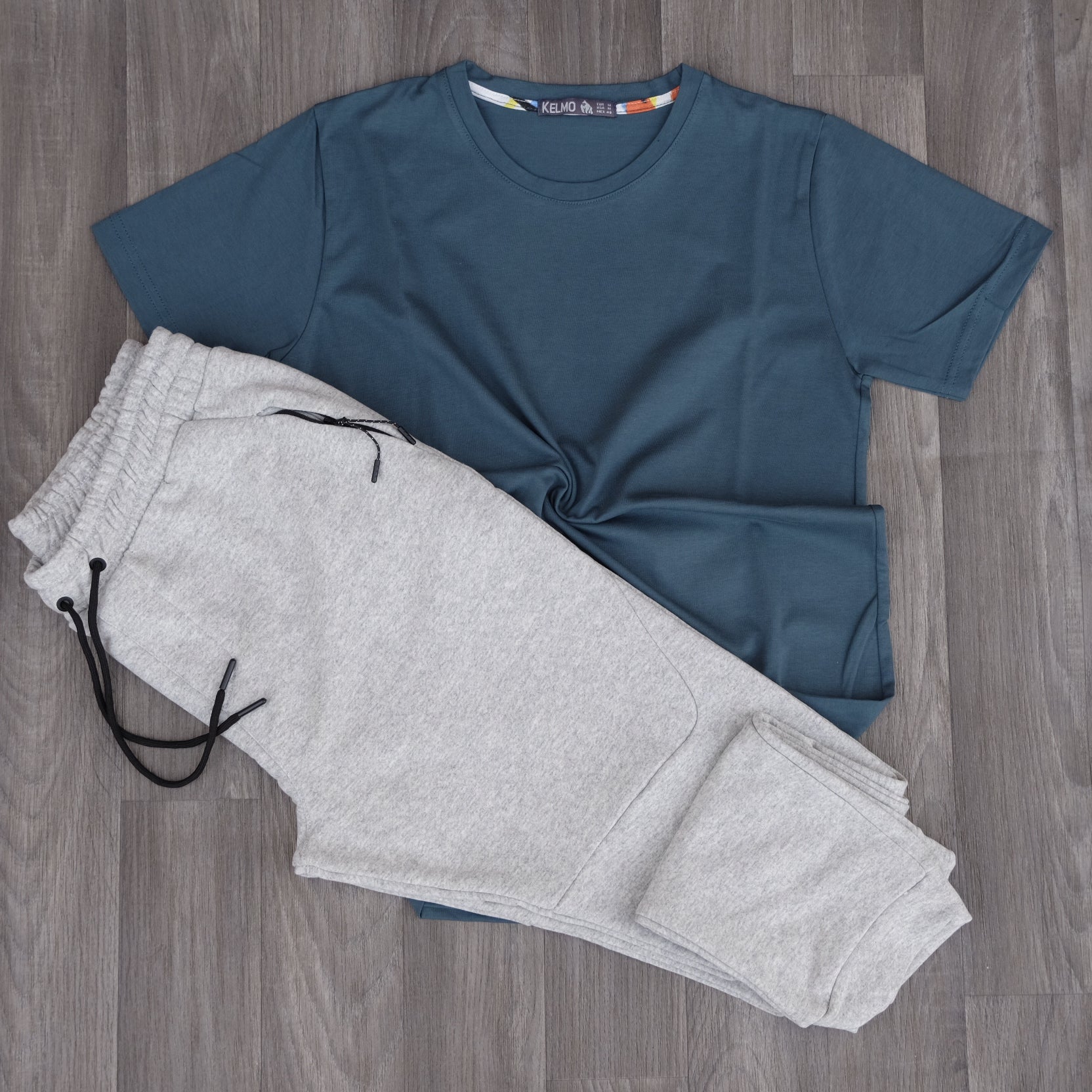Ensemble T-shirt Vert Bouteille + Jogging Beska Gris Chine