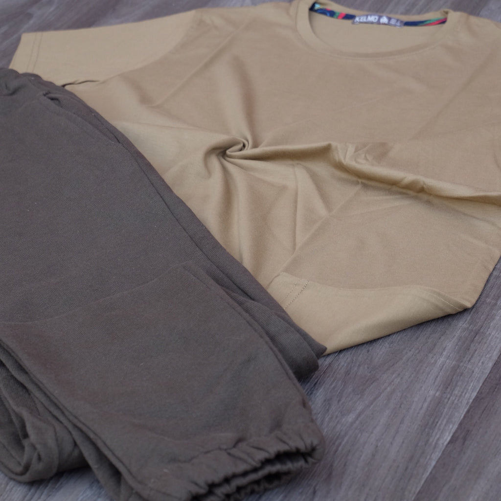 Ensemble T-Shirt Kaki Clair + Jogging Kaki
