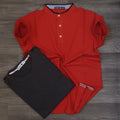 Pack Polo Mao Rouge et T-shirt Noir
