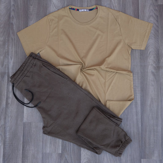 Ensemble T-Shirt Kaki Clair + Jogging Kaki