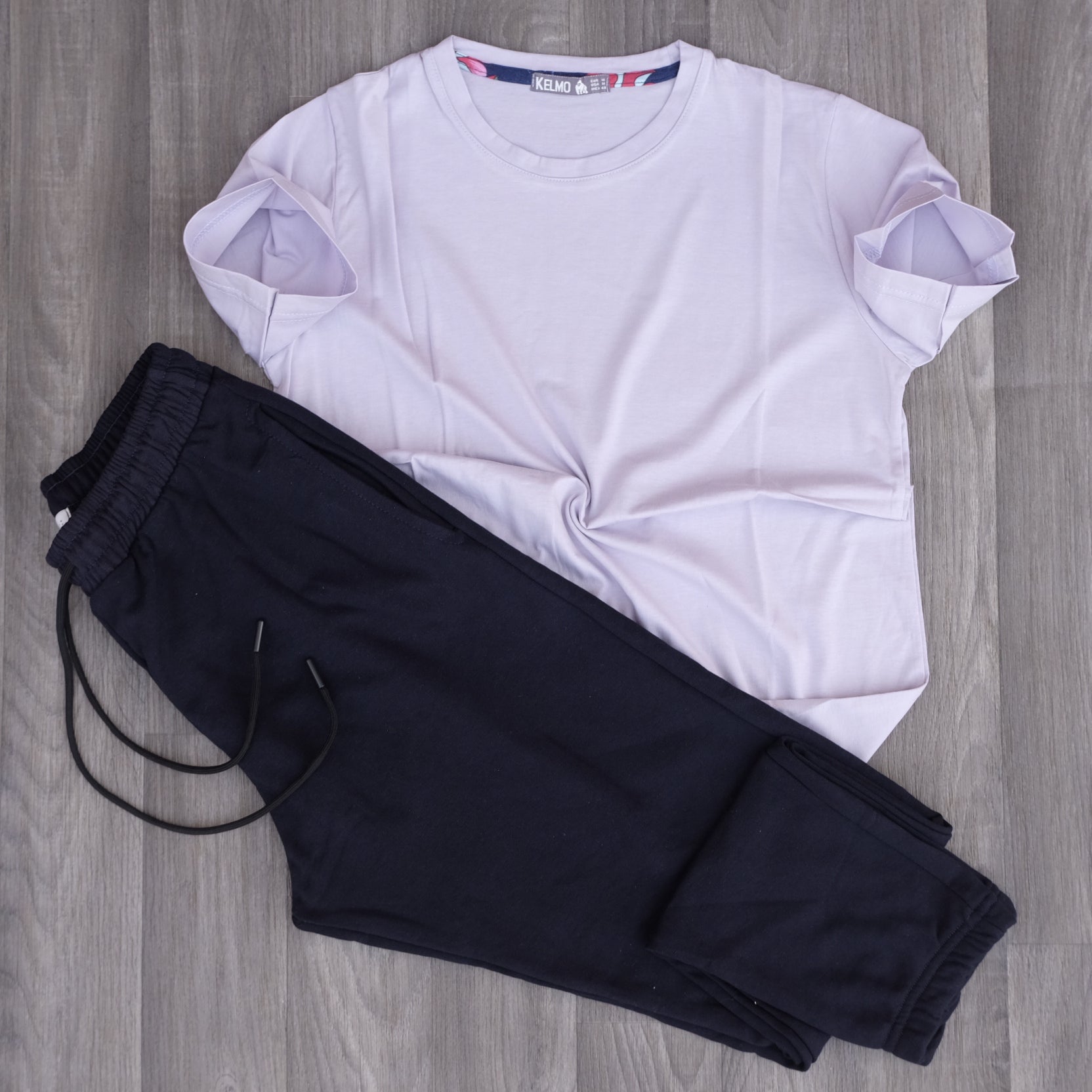 Ensemble T-Shirt Mauve Clair + Jogging Foncé