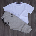 Ensemble T-shirt Blanc + Jogging Beska Gris Chine