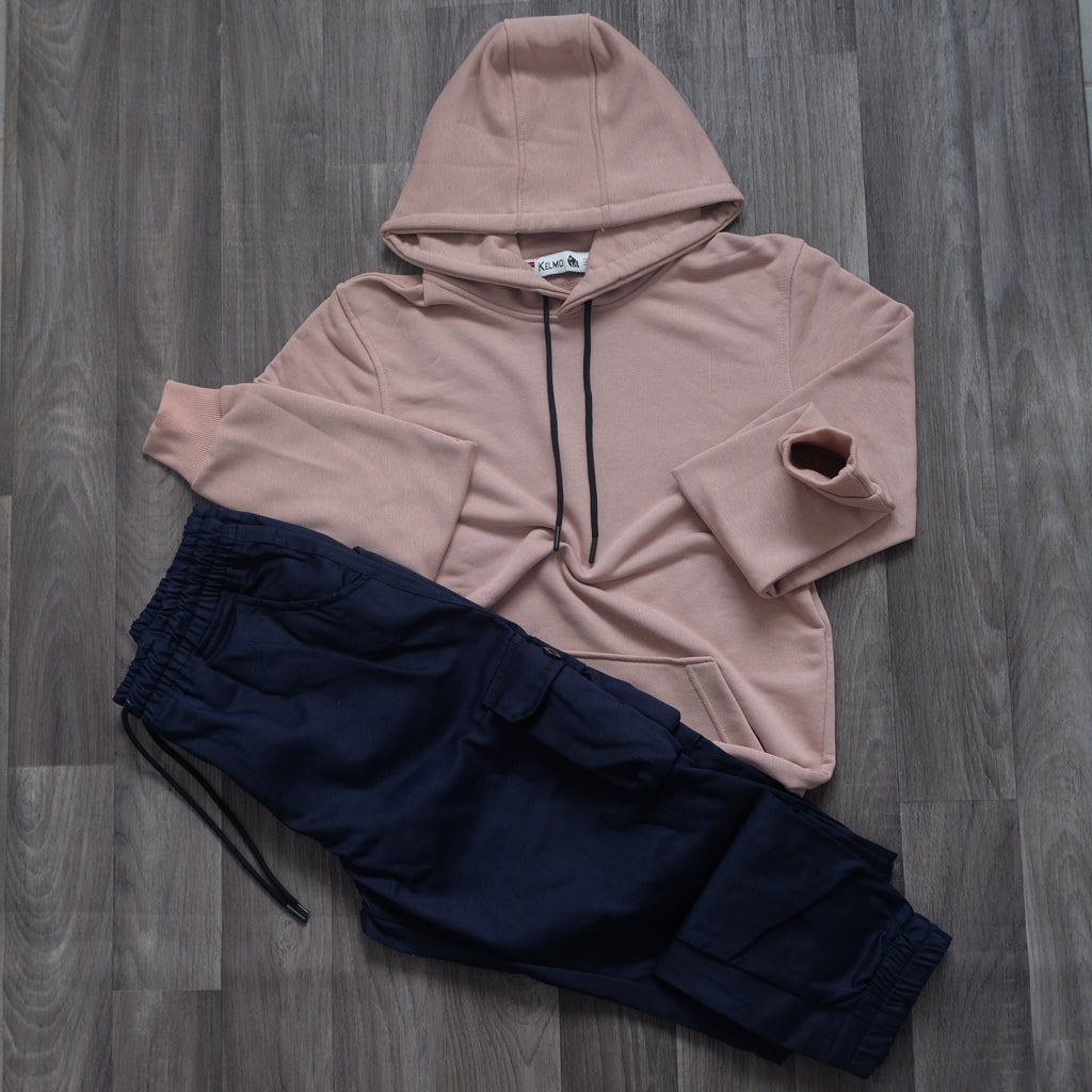 Ensemble Cargo Bleu Marine + Capuche Cotton Beige