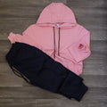 Ensemble Cargo Bleu Marine  + Capuche Cotton Rose