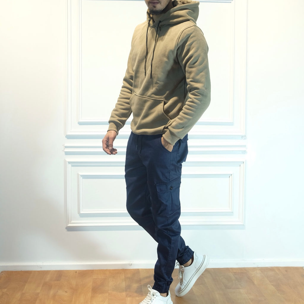 Ensemble Cargo Bleu Marine + Capuche Cotton kaki Clair