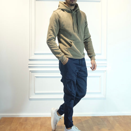 Ensemble Cargo Bleu Marine + Capuche Cotton kaki Clair