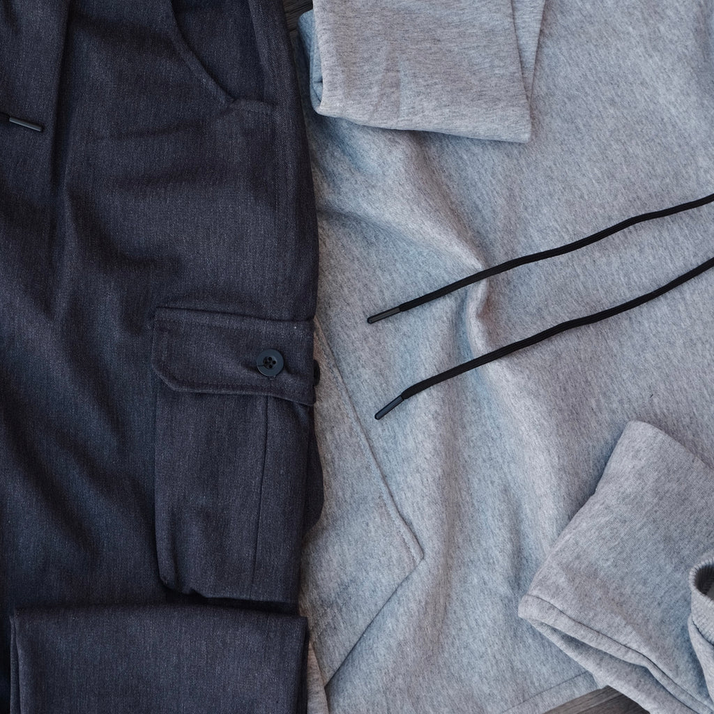 Ensemble Cargo Gris Chine Fonce + Capuche Cotton Gris Chine Clair