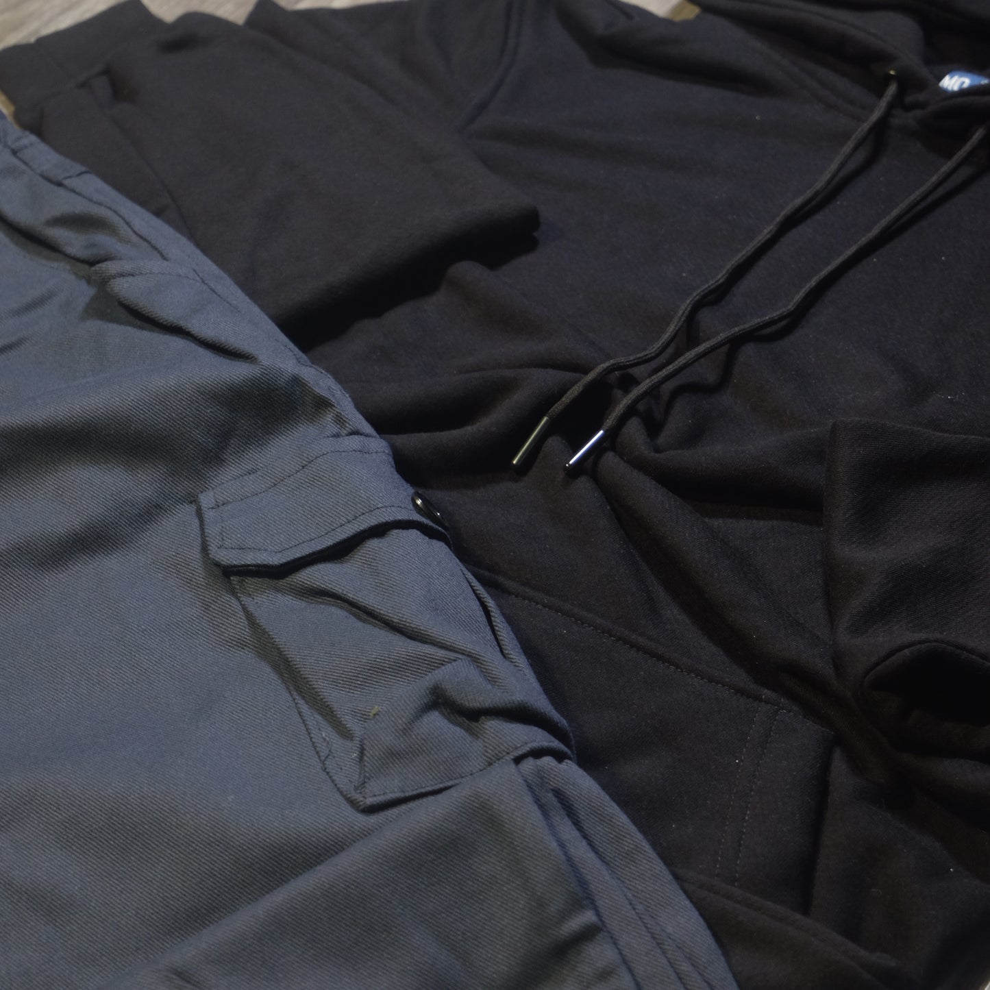 Ensemble Cargo Gris Clair + Capuche Cotton Noir