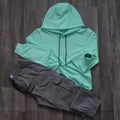 Ensemble Cargo Gris Clair + Capuche Cotton Vert Anise