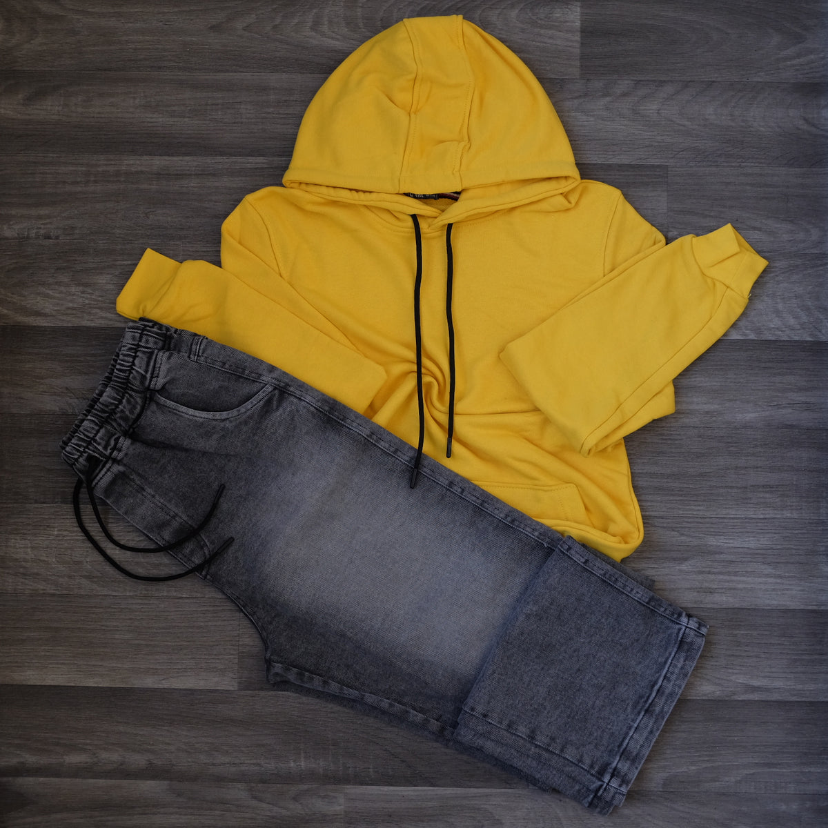 Ensemble Cargo Jeans Baggy Gris + Capuche Cotton Juane