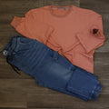 Ensemble Cargo Jeans Bleu  + Sweat Mortadel