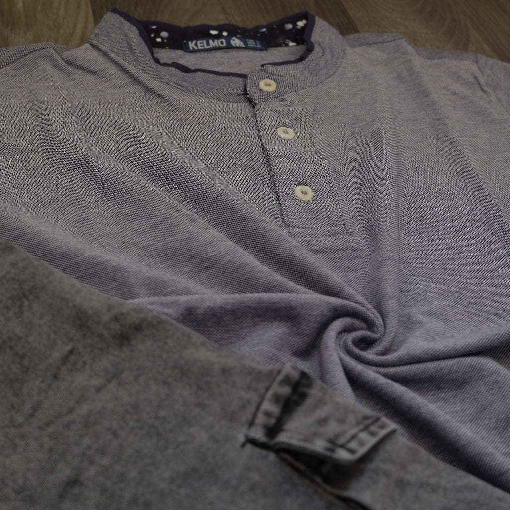 Ensemble Cargo Jeans Délavé Gris  + Polo Col Mao Gris Chine