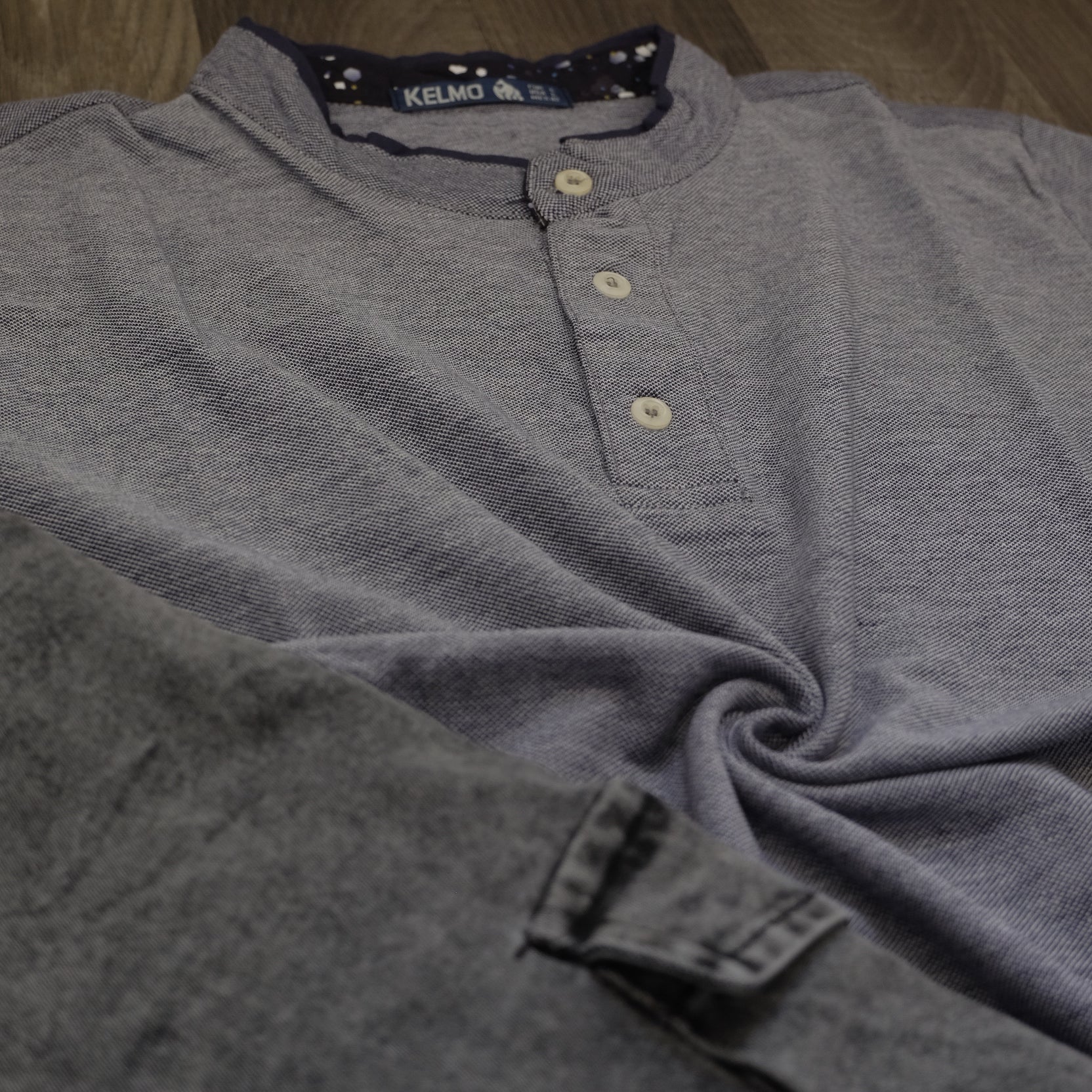 Ensemble Cargo Jeans Délavé Gris  + Polo Col Mao Gris Chine
