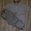 Ensemble Cargo Jeans Délavé Gris  + Polo Col Mao Gris Chine