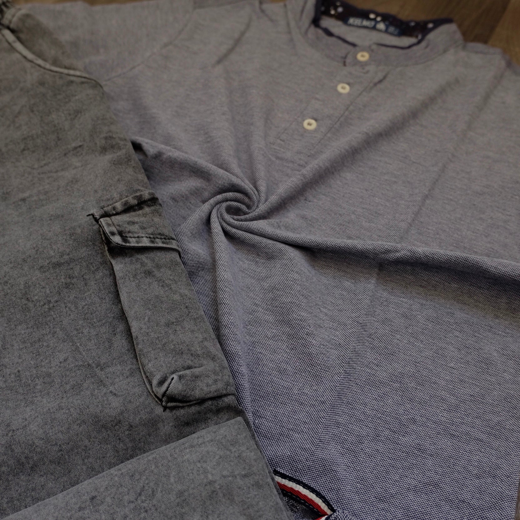 Ensemble Cargo Jeans Délavé Gris  + Polo Col Mao Gris Chine