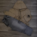 Ensemble Cargo Jeans Droit Gris  + Capuche Cotton Kaki