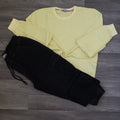 Ensemble Cargo Jeans Noir  + Sweat Jaune