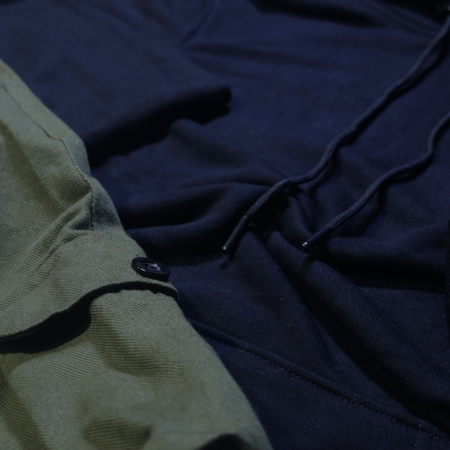 Ensemble Cargo Kaki Fonce+ Capuche Cotton Bleu Marine