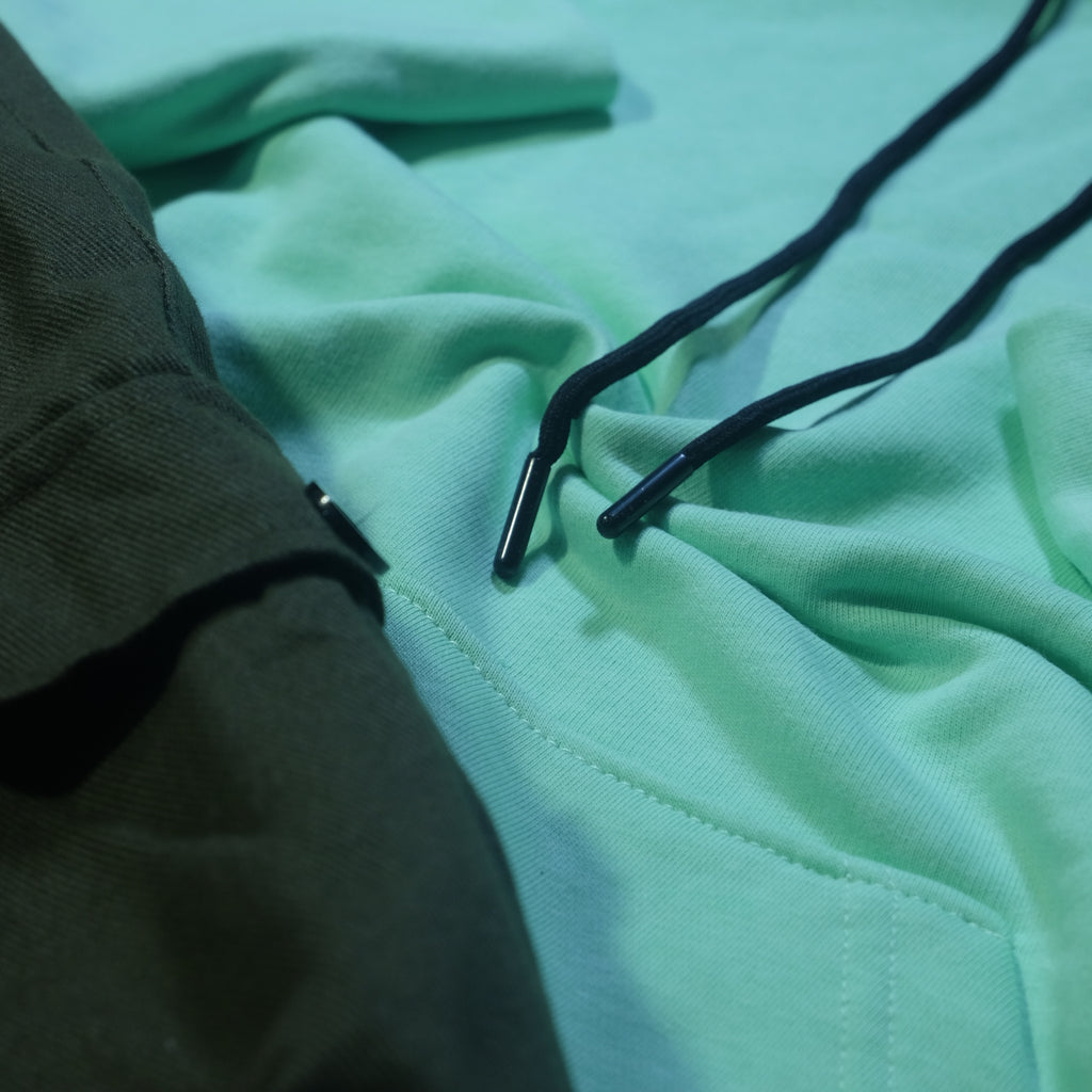 Ensemble Cargo Kaki Fonce+ Capuche Cotton Vert Anise